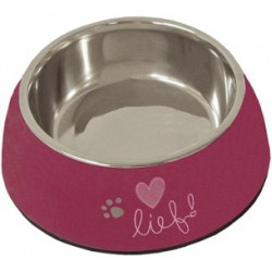lief! Girls eet- en drinkbak voor kat en hond 14cm fuchsia